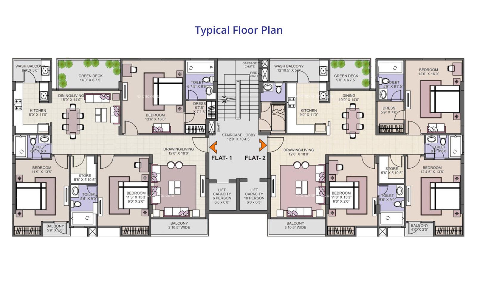 Ridhiraj Avenue Typical Floor Plan