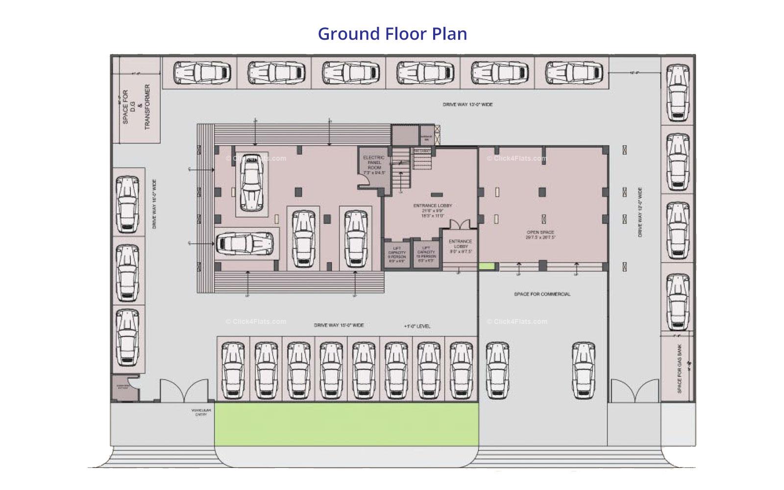 Ridhiraj Avenue Ground Floor Plan