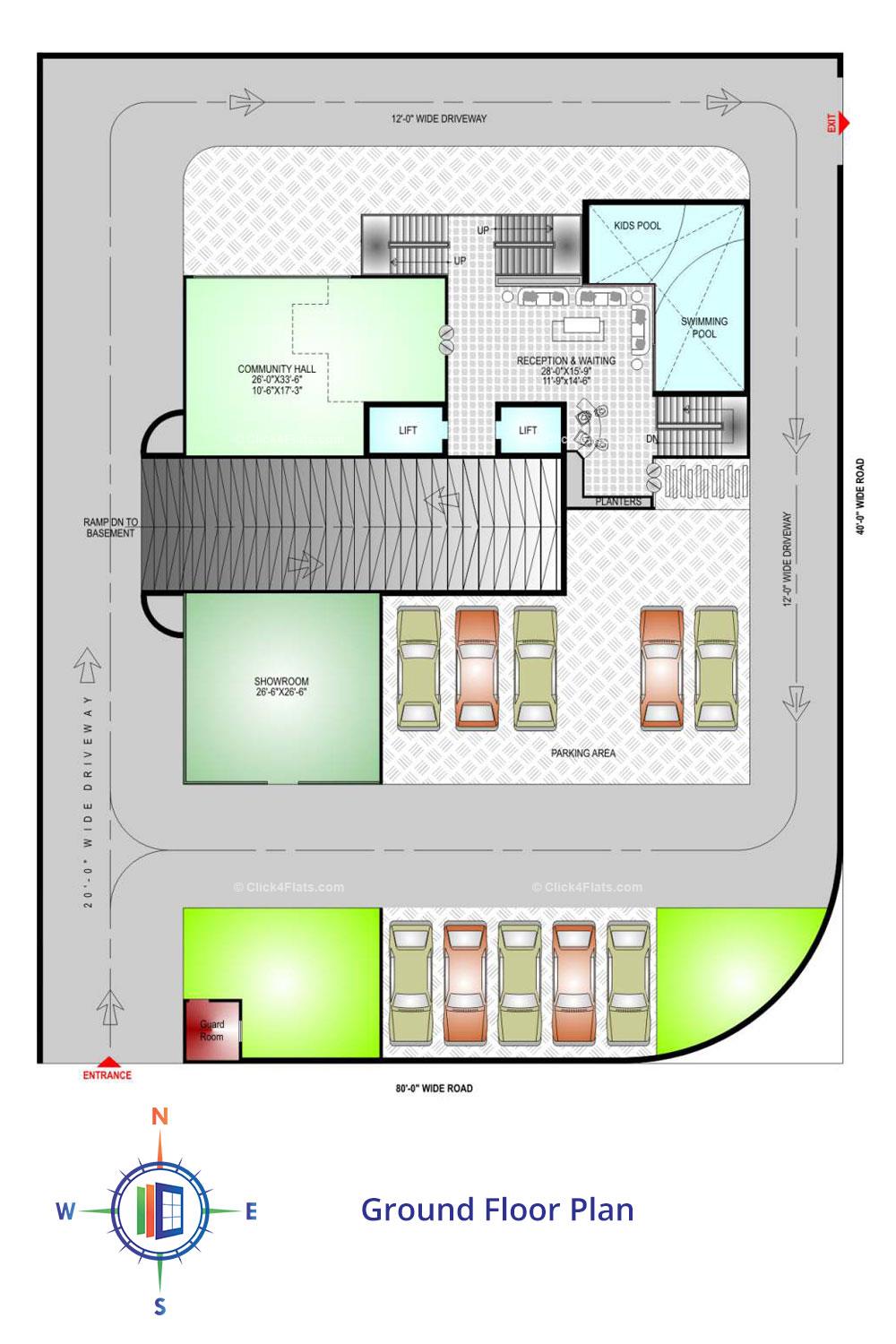 Chandra Mahal Ground Floor Plan