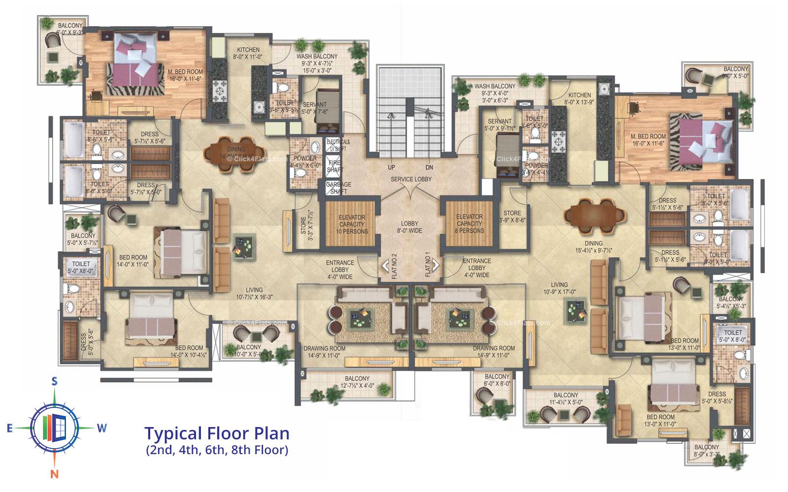Platinum Typical Floor Plan (2nd, 4th, 6th & 8 Floor)
