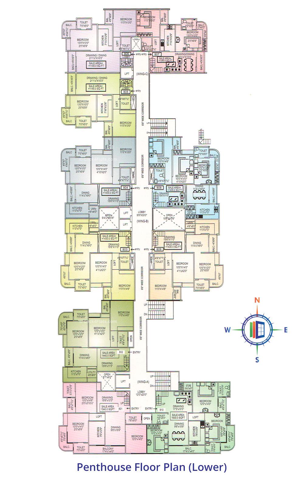 Pearl Springs Penthouse Floor Plan (Lower)