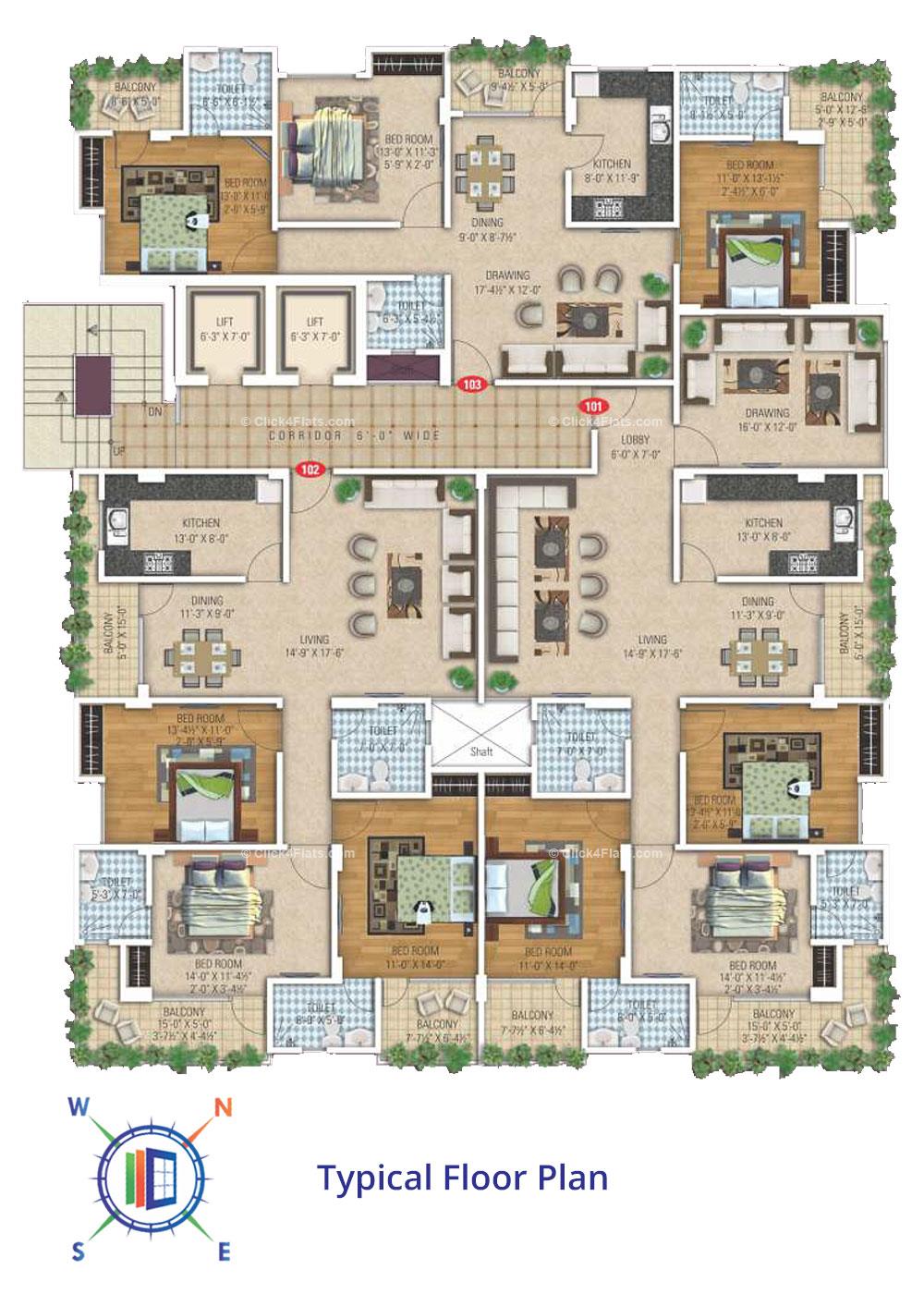 Suman Abode Typical Floor Plan