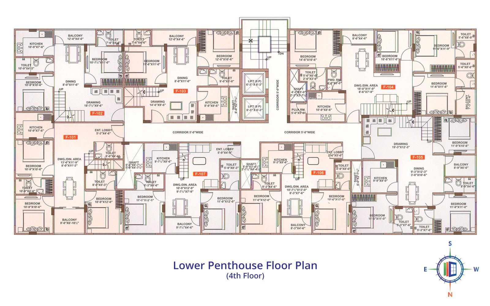 Shivgyan Residency Lower Penthouse Floor Plan
