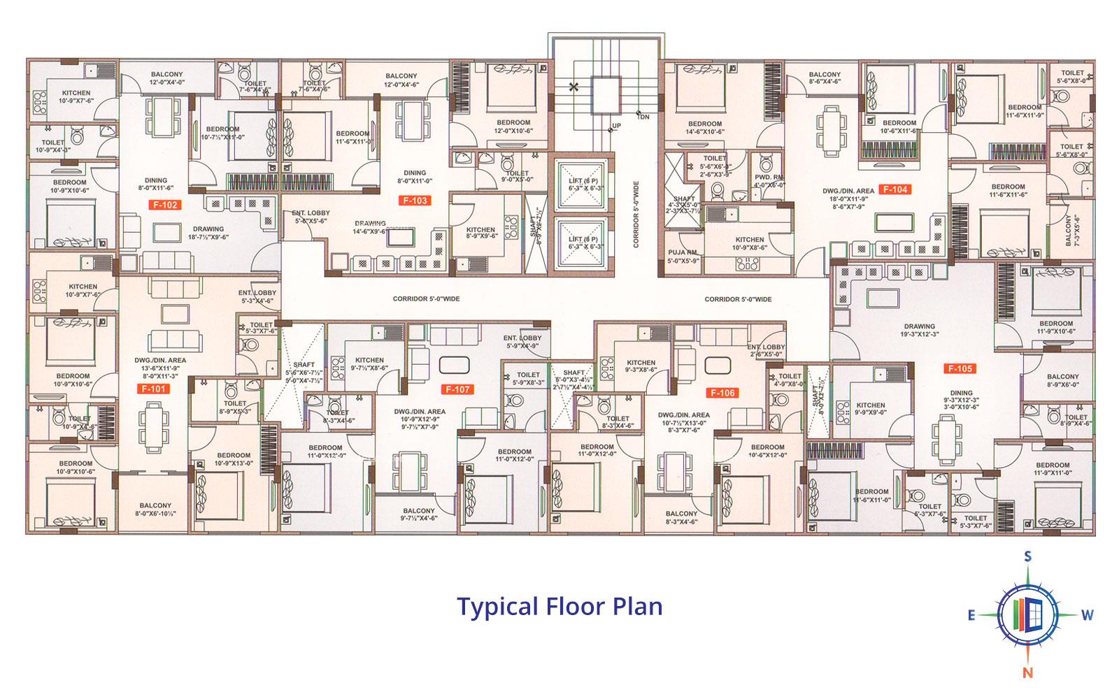 Shivgyan Residency Typical Floor Plan