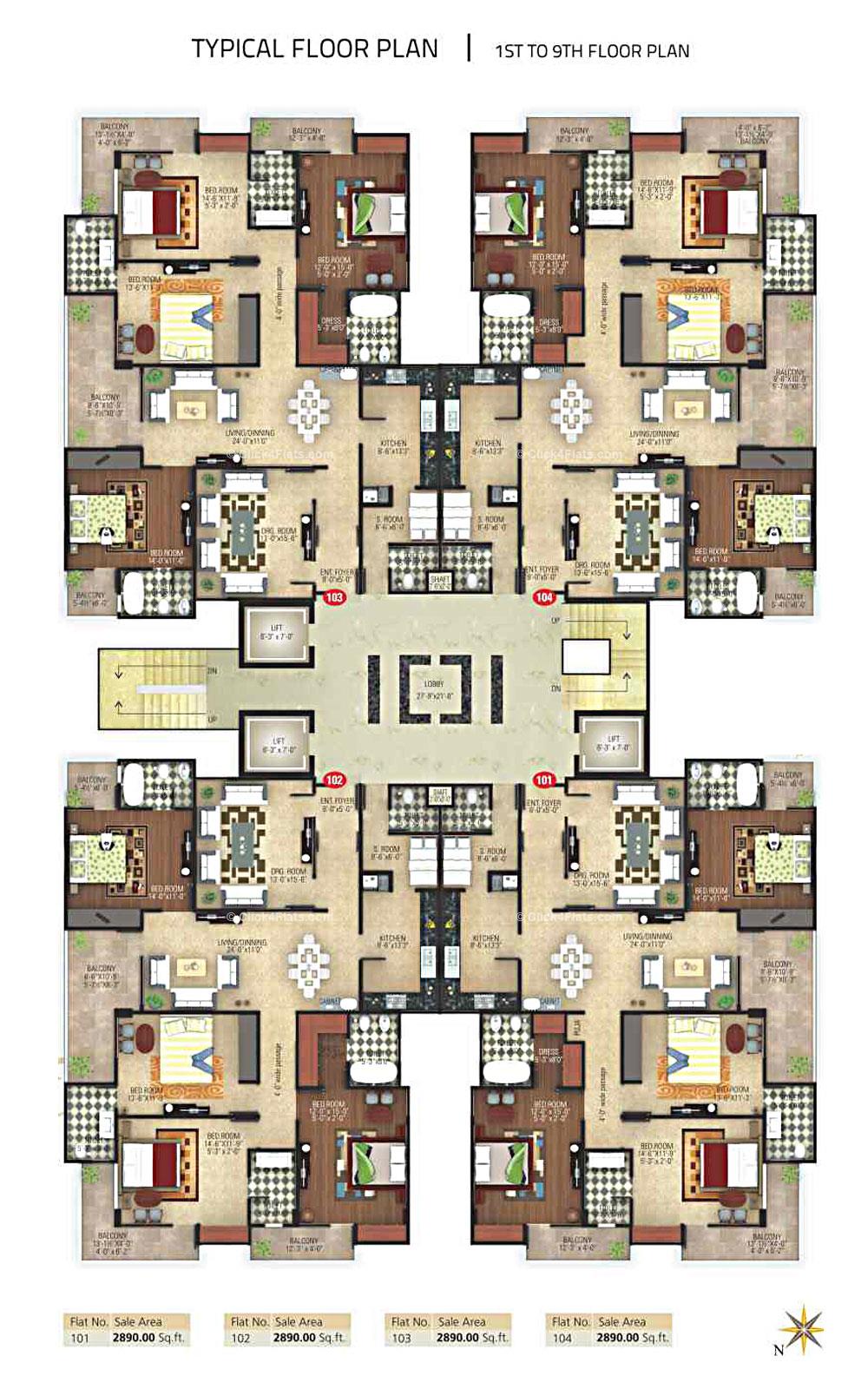 Ashok Millborn Typical Floor Plan