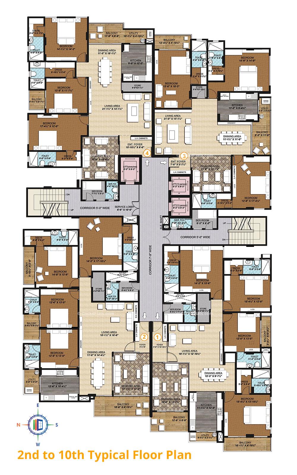 The Park Central Typical Floor Plan