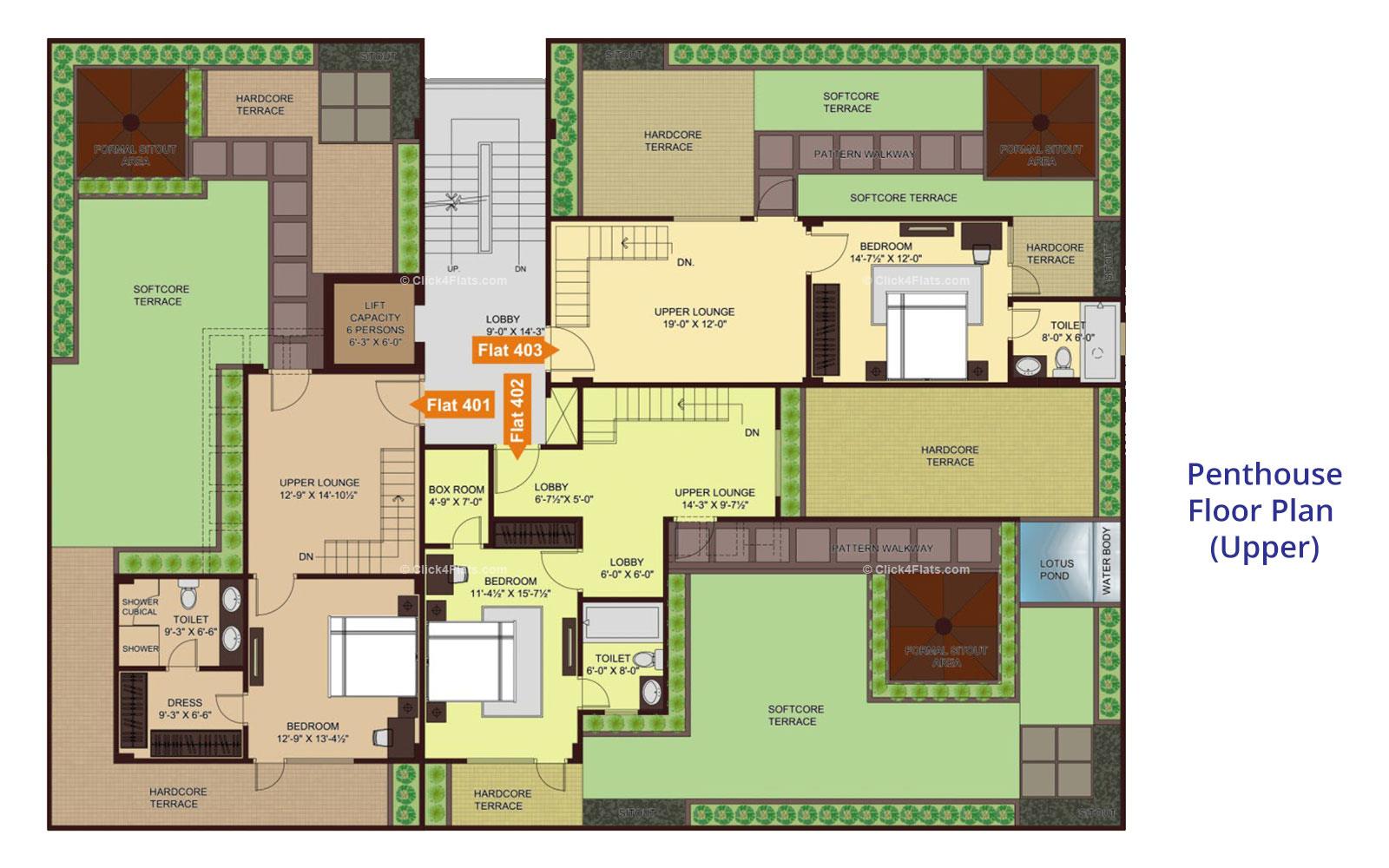 Ridhiraj Enclave Upper Penthouse Floor Plan
