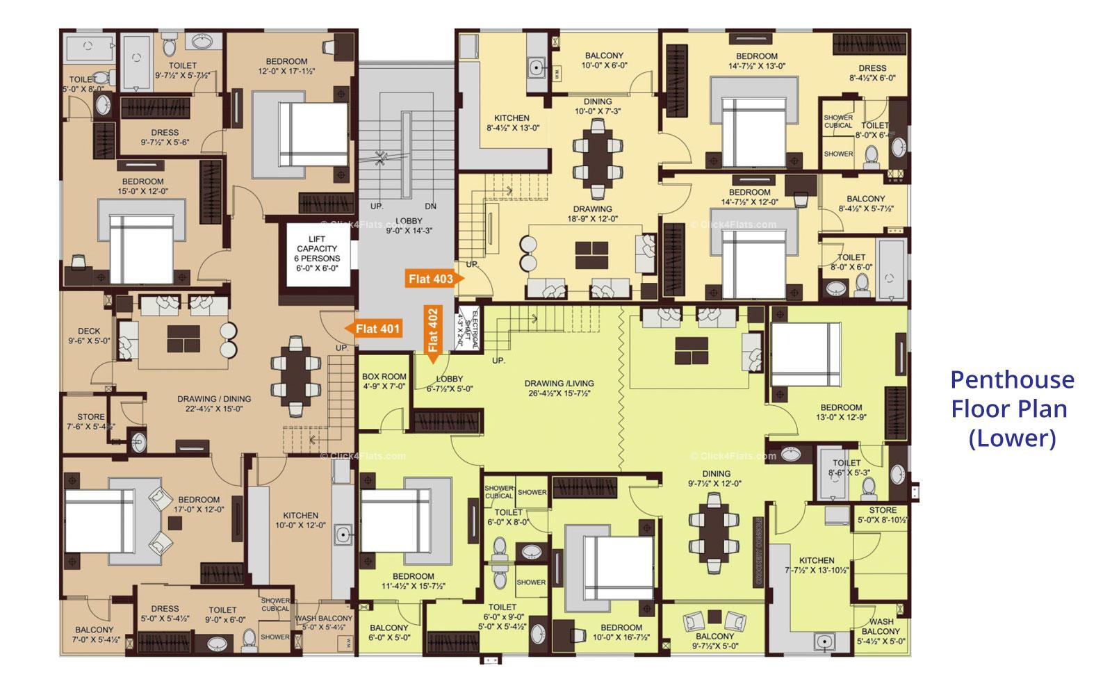 Ridhiraj Enclave Lower Penthouse Floor Plan