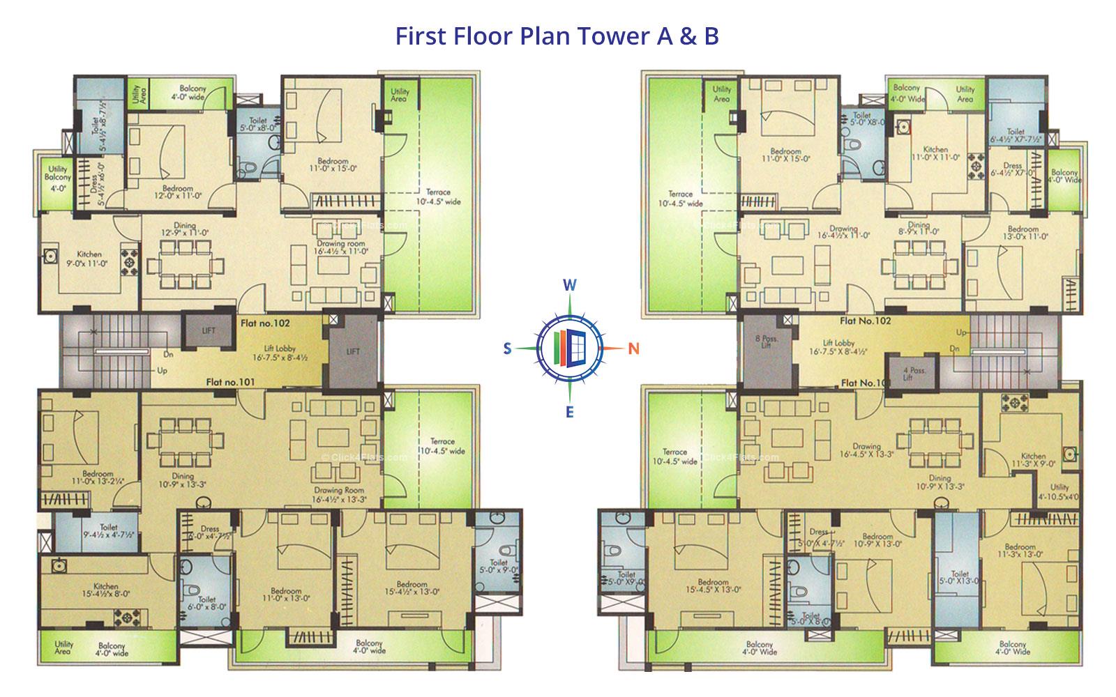Ridhiraj Residency First Floor Plan