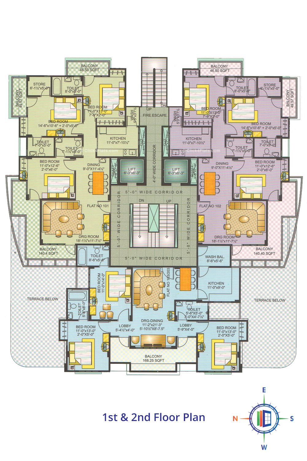 Royal Paradise Krishna 1st & 2nd Floor Plan