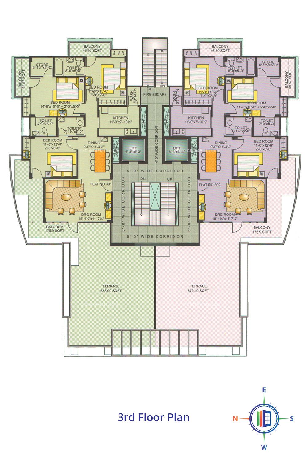 Royal Paradise Krishna 3rd Floor Plan