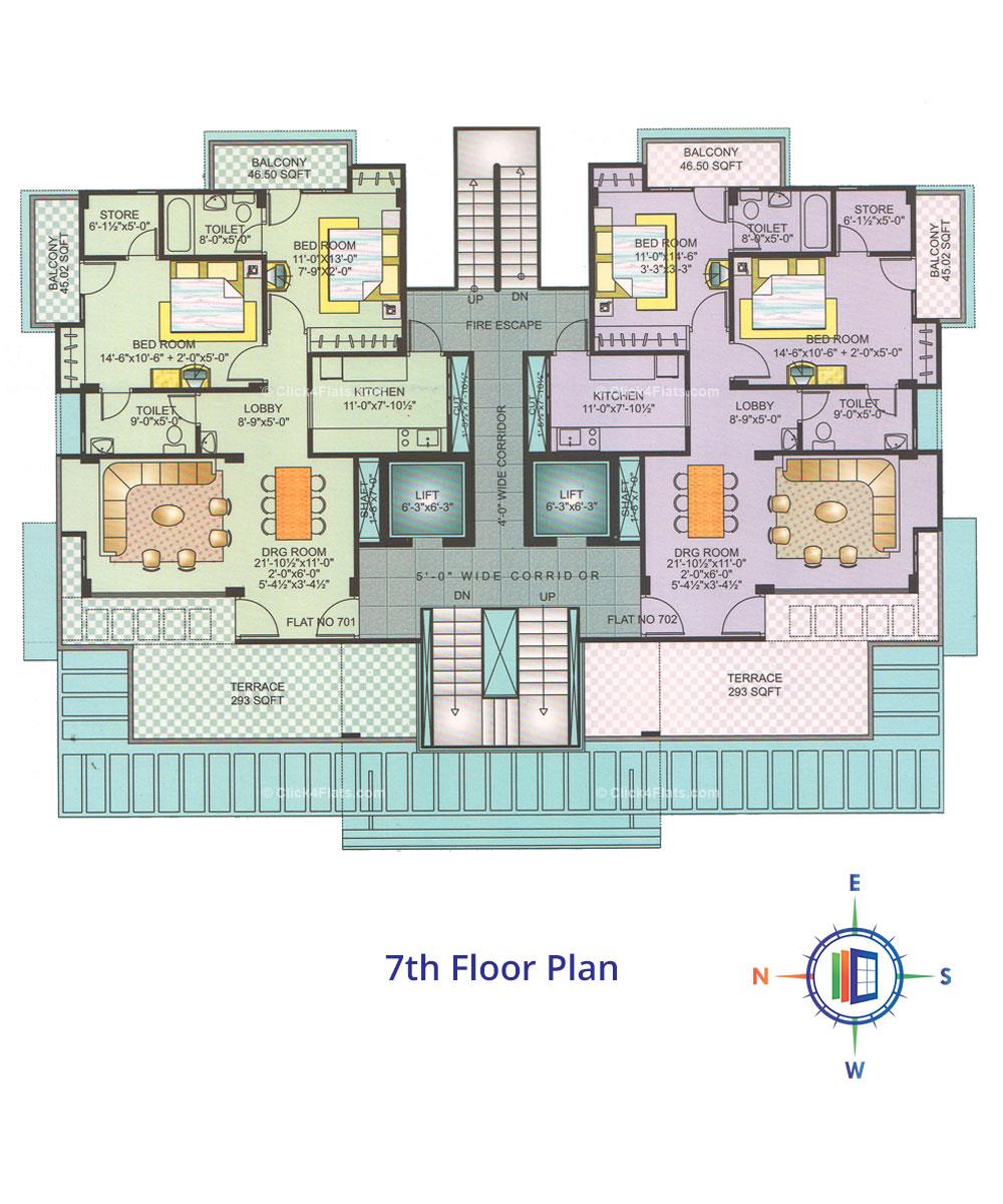 Royal Paradise Krishna 7th Floor Plan