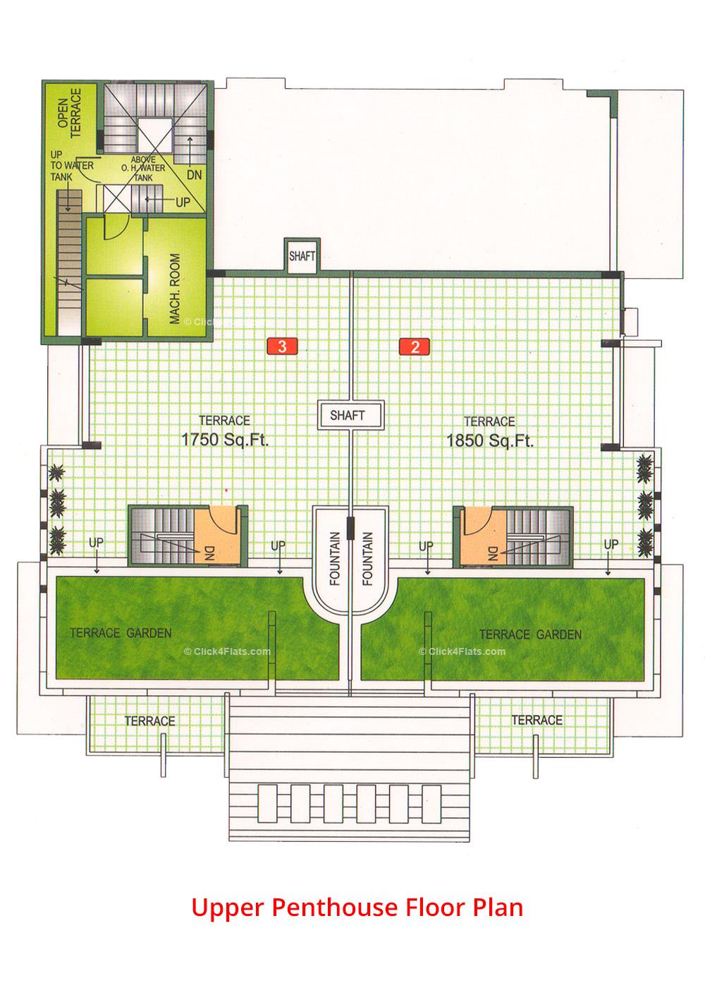 Roop Garden Upper Penthouse Floor Plan