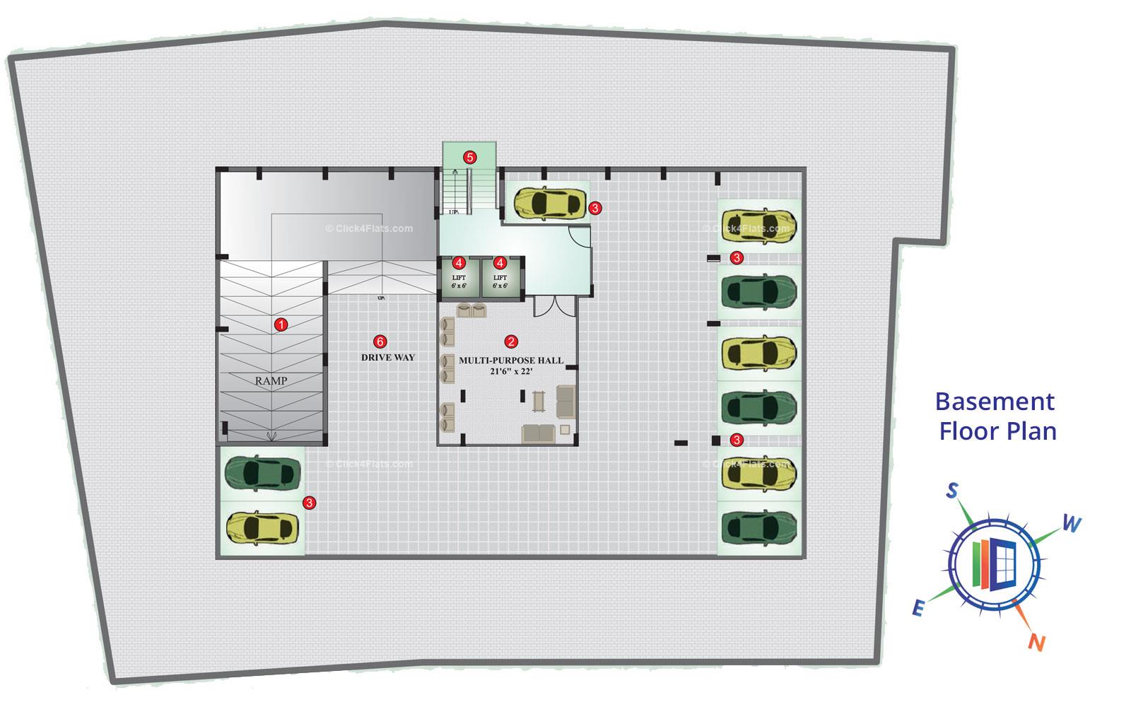 Uma Residency Basement Floor Plan