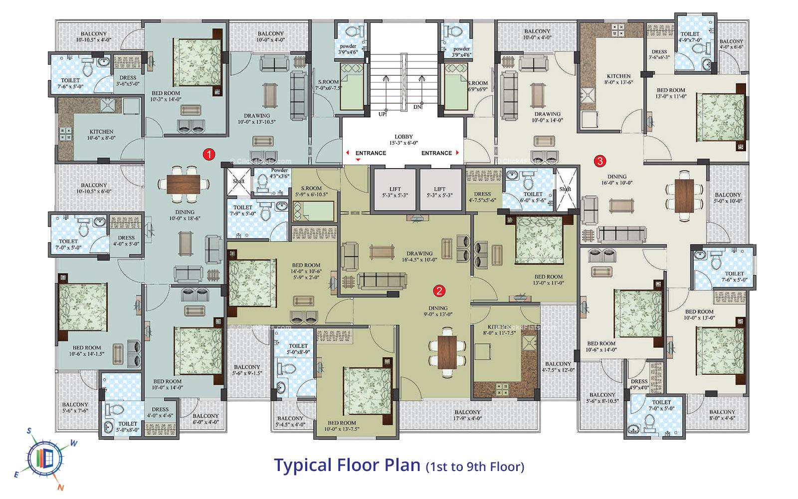 Uma Residency Typical Floor Plan