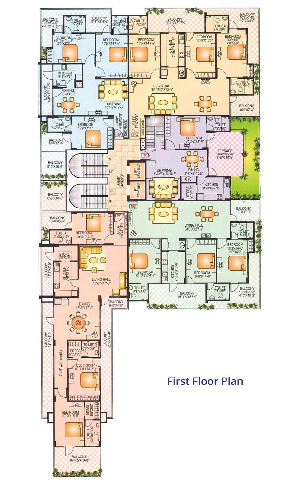 Vaibhav Paradise First Floor Plan