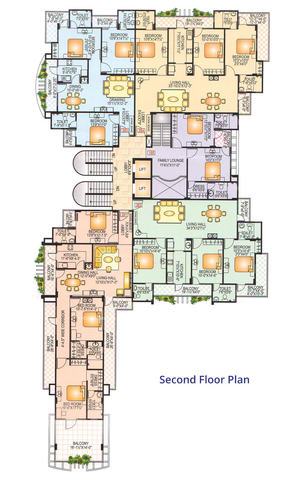 Vaibhav Paradise Second Floor Plan