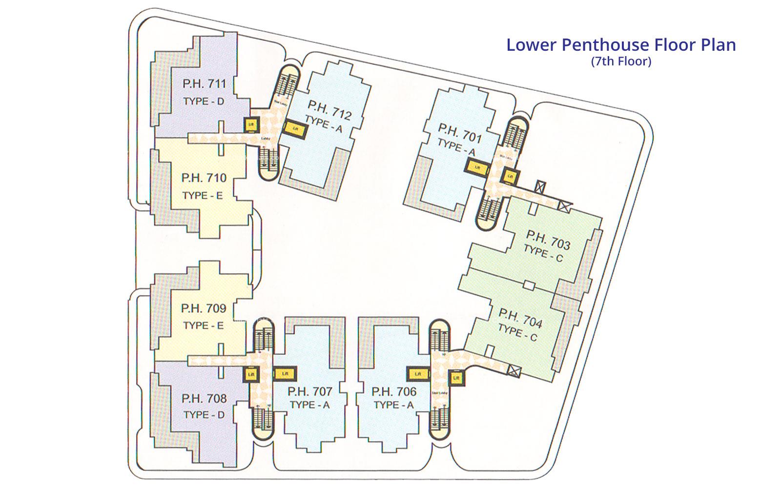 Fountain Square Lower Penthouse Floor Plan