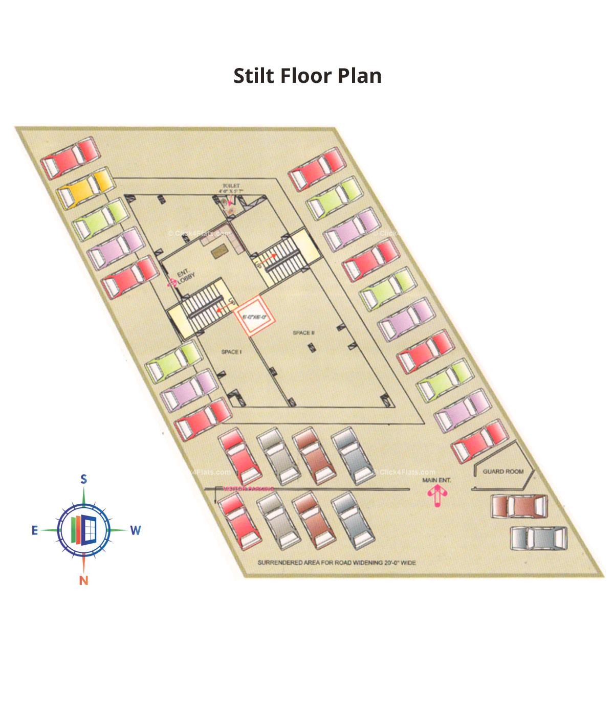 Deenbandhu Anukampa Residency Stilt Floor Plan