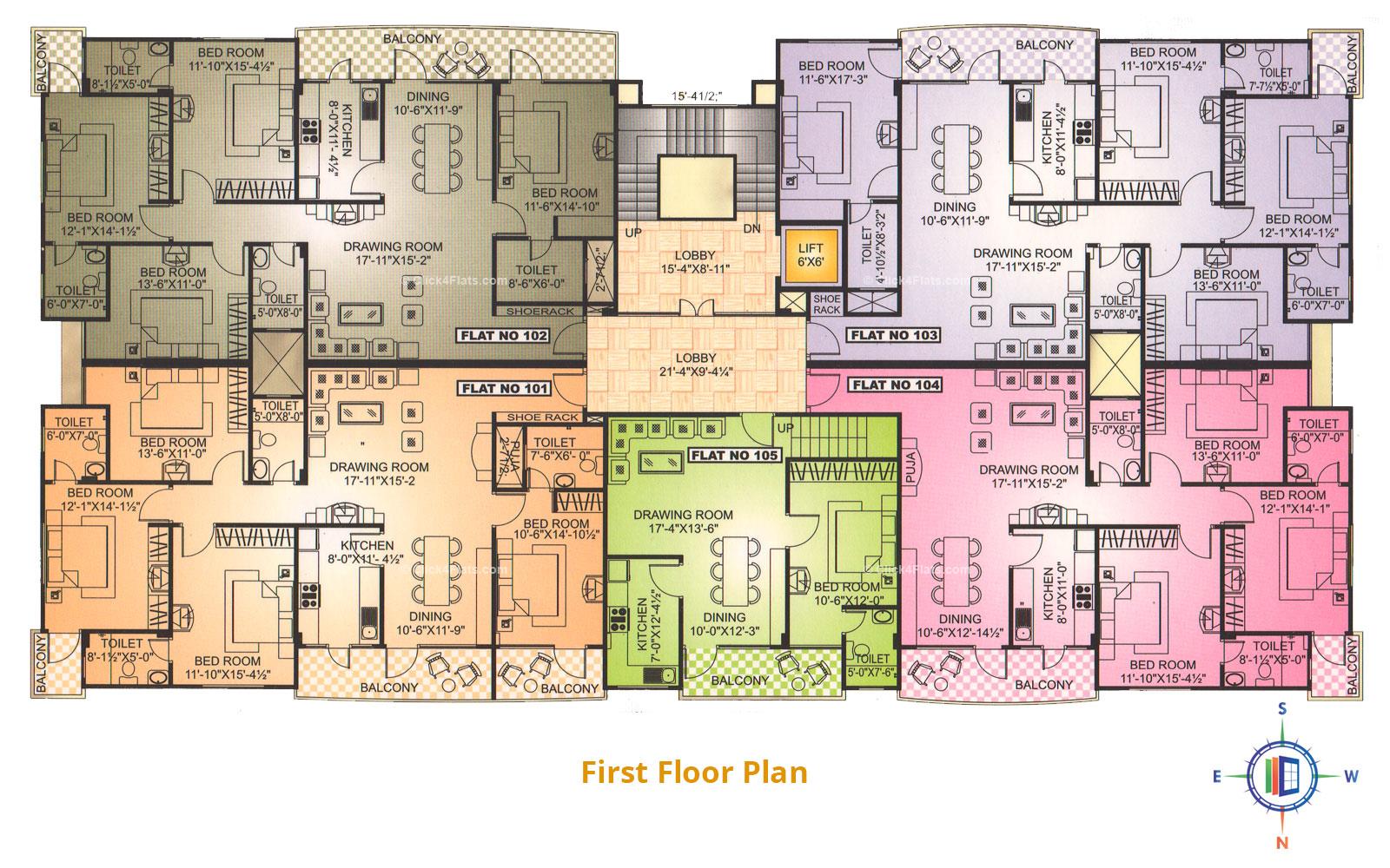 Prestige Residency First Floor Plan