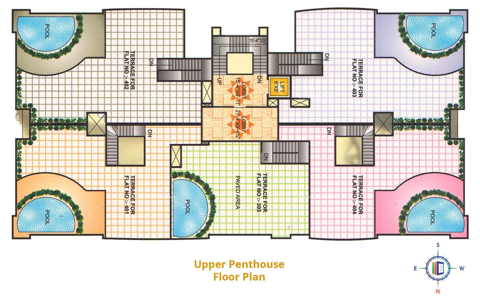 Prestige Residency Upper Penthouse Floor Plan