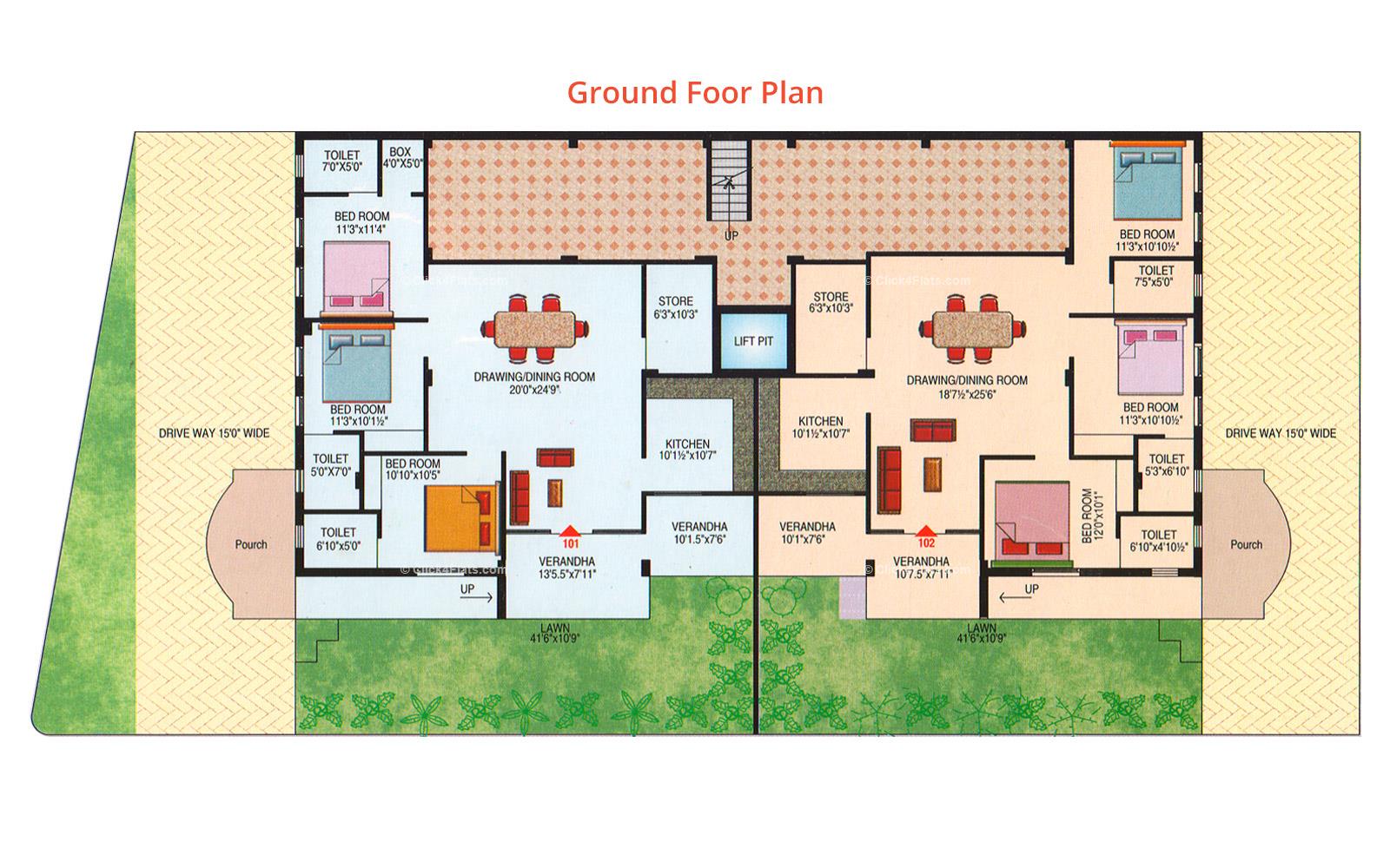 Prestige Chandra Ghanta Ground Floor Plan