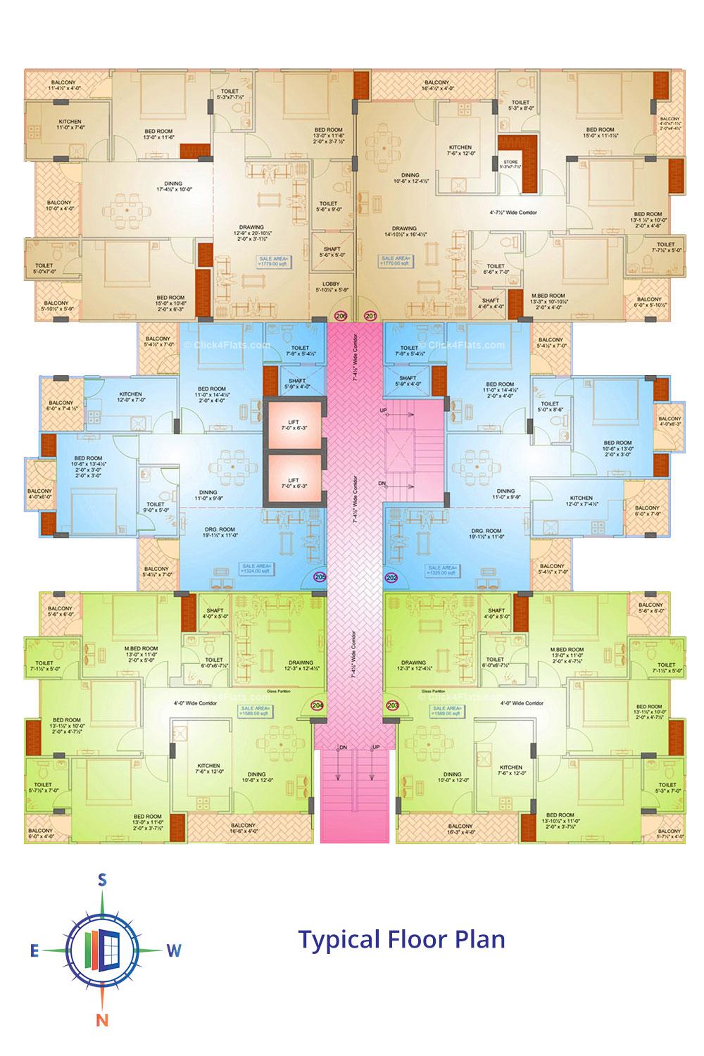 Orient Residency Typical Floor Plan