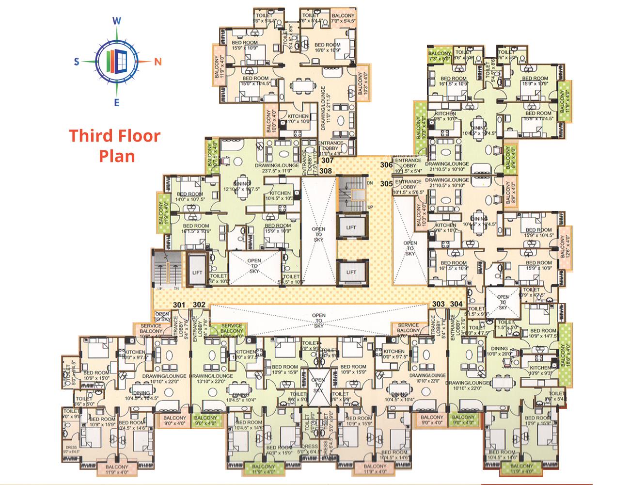 Pearl Vegas Third Floor Plan
