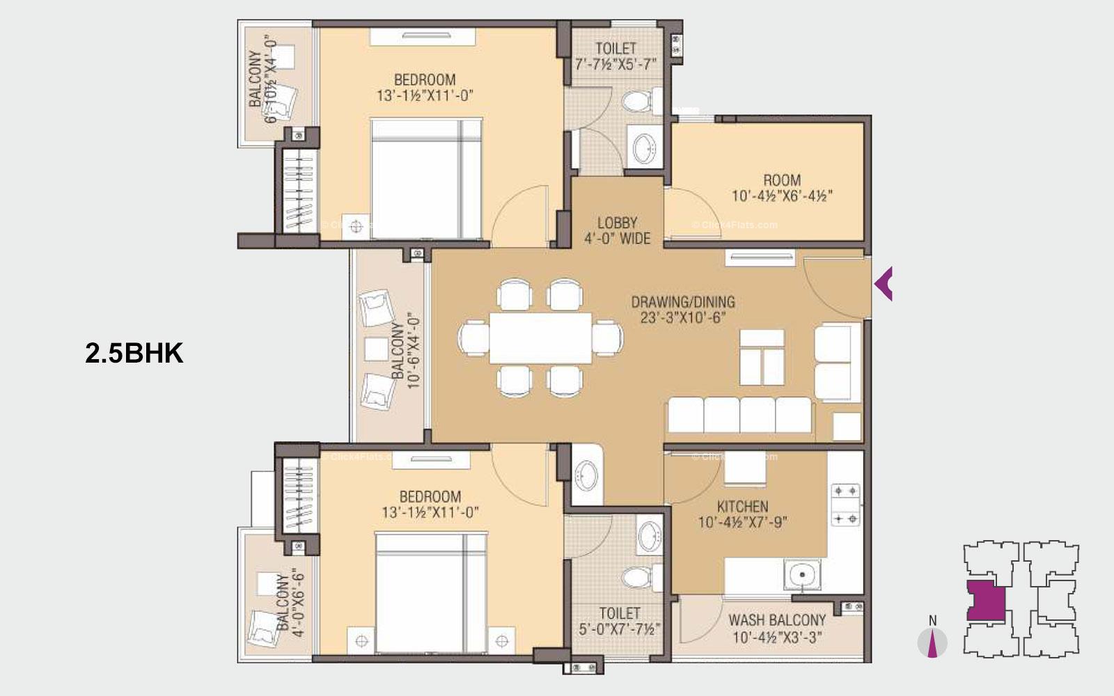 South Court 2 BHK 