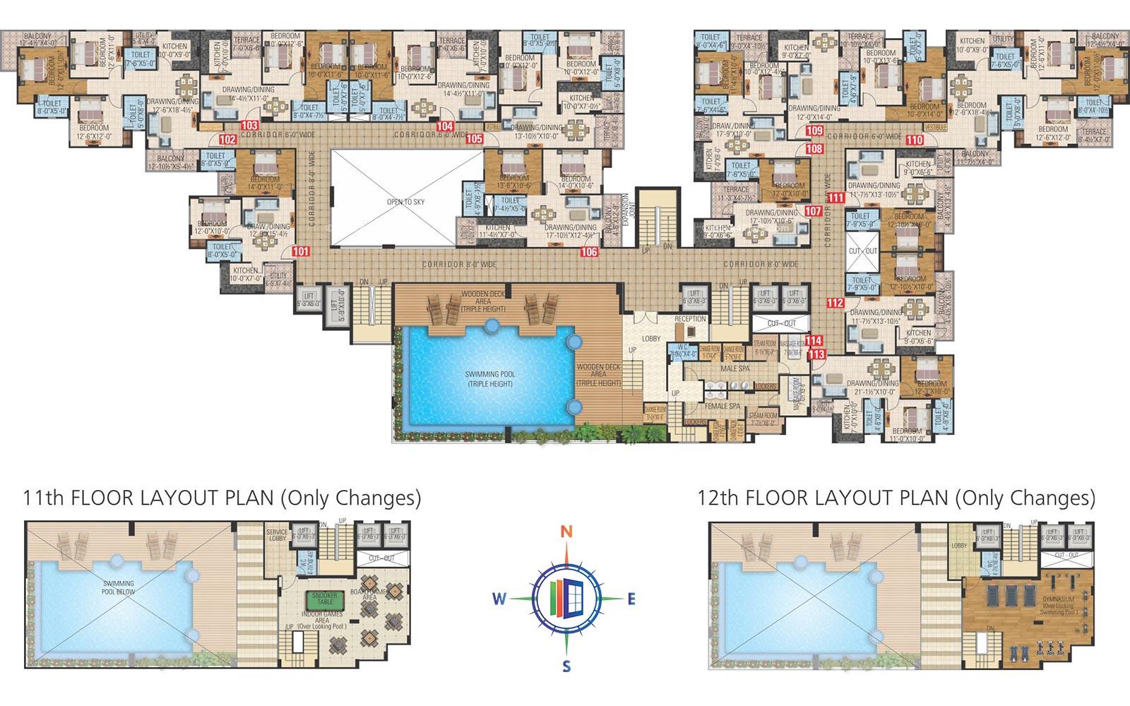 Sunshine Prime Typical Floor Plan (10, 11 & 12th Floor)