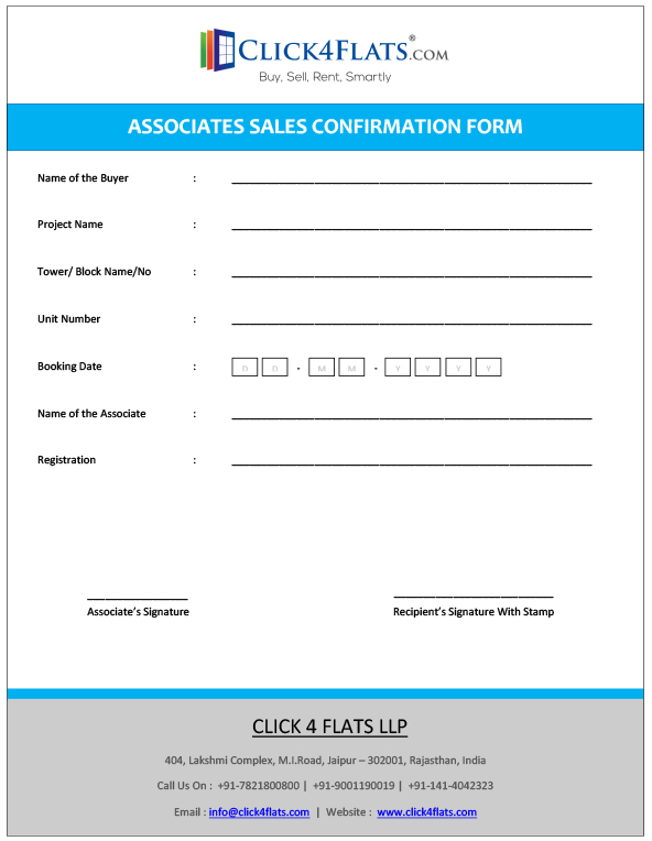 Associates Sales Confirmation Form