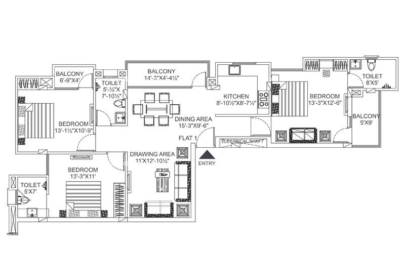 Unique Prime 3 BHK 