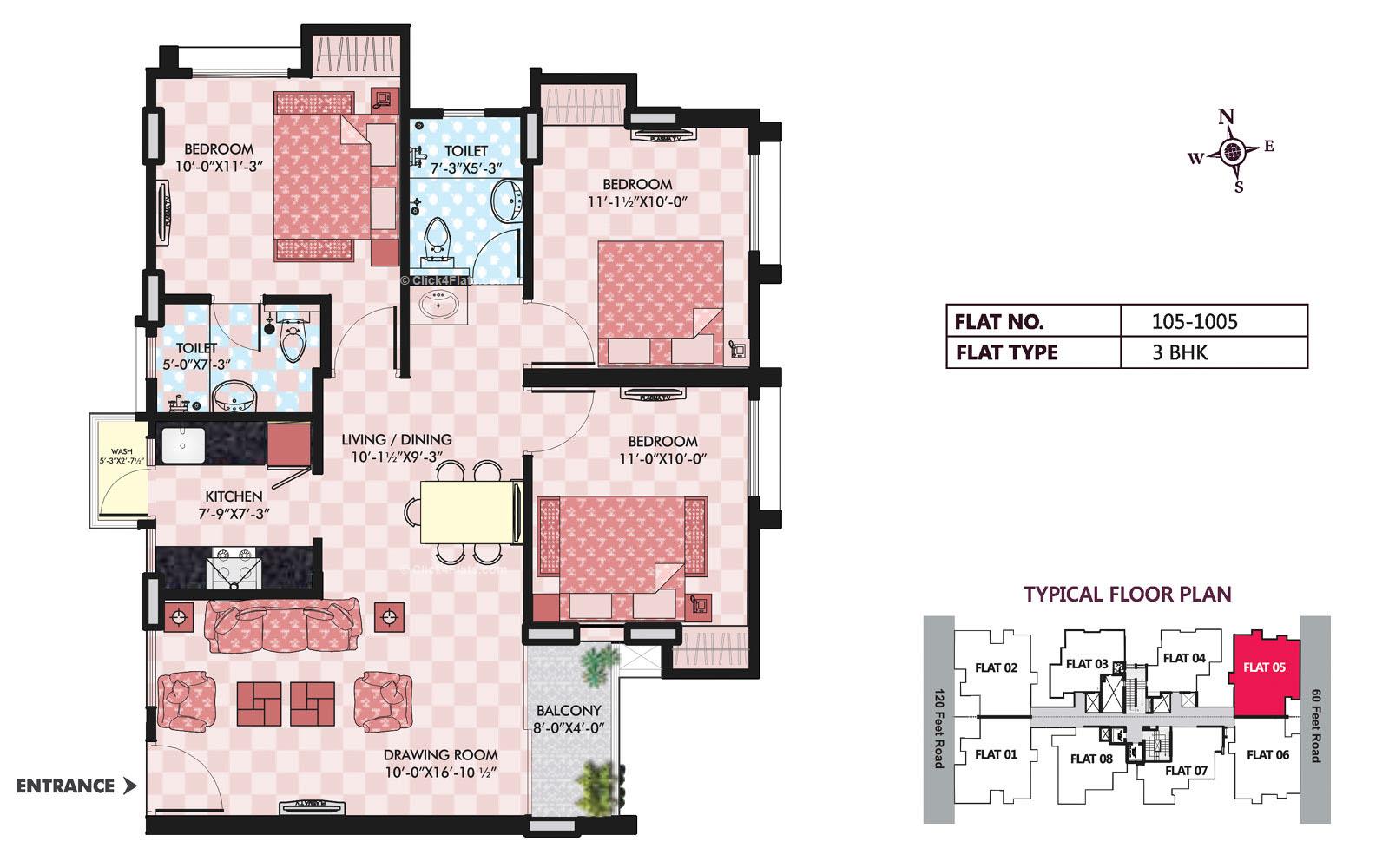 Upasna Sagar Vedas 3 BHK 