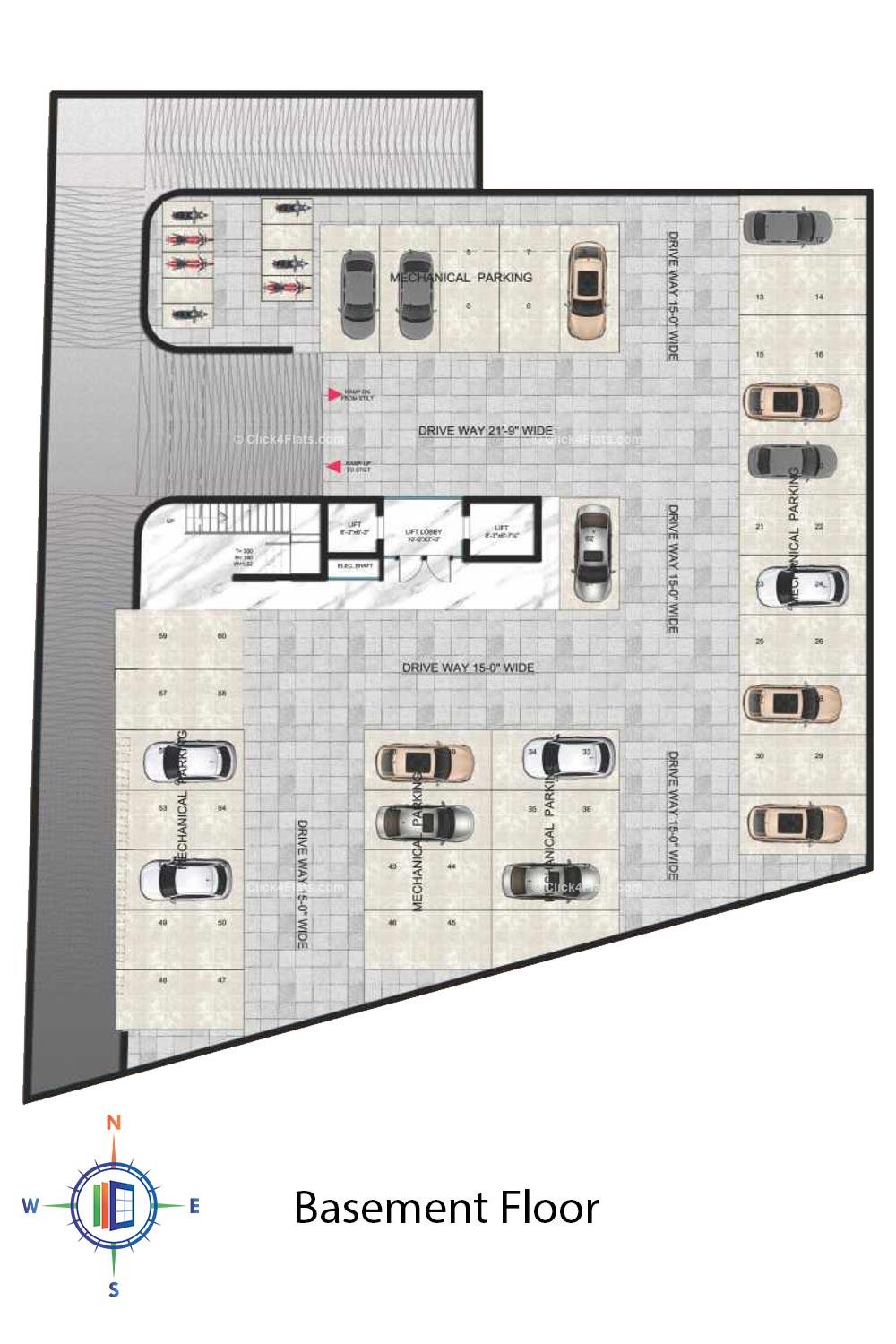 Upasana First Avenue Basement Floor Plan