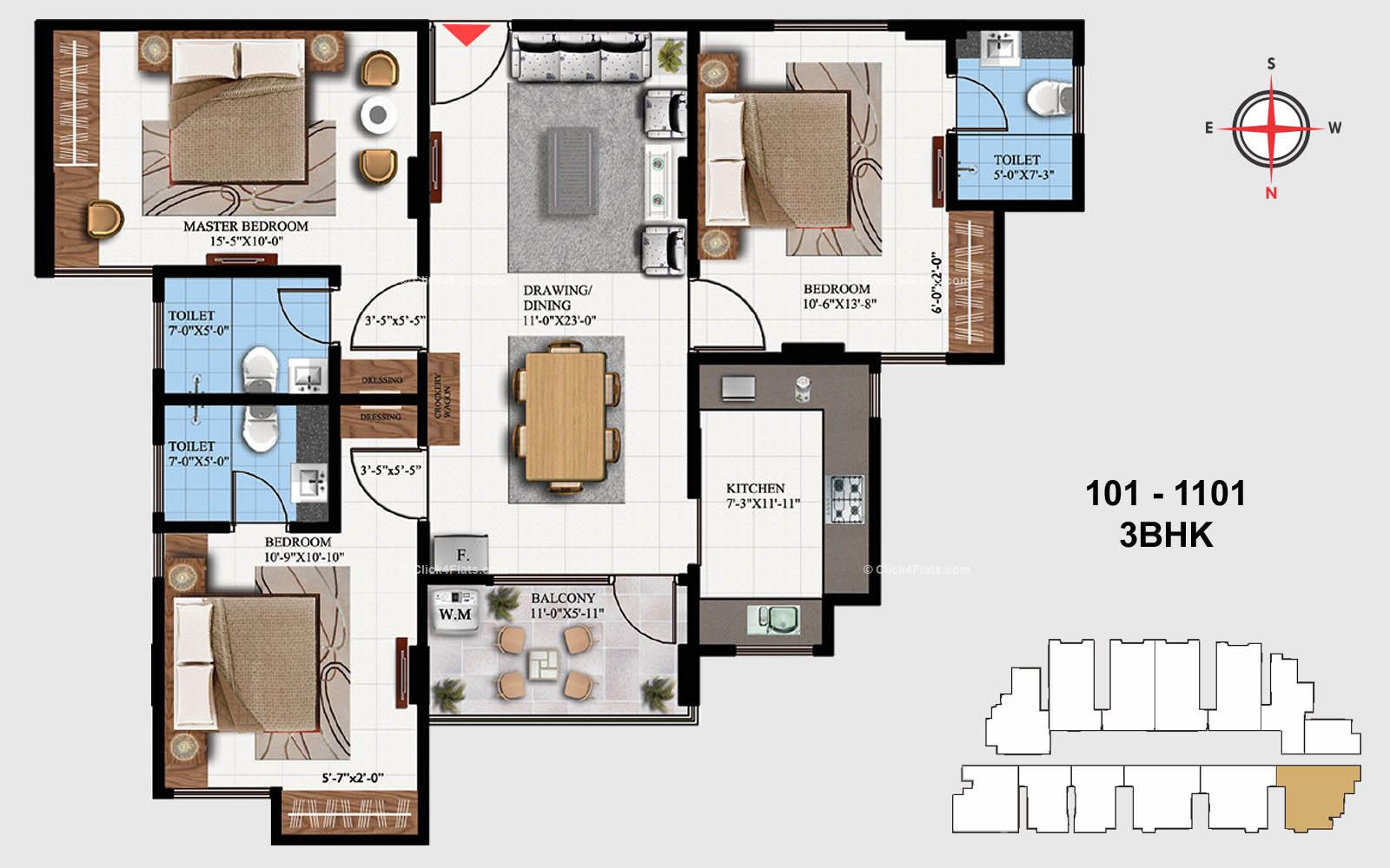 Acacia 3 BHK 