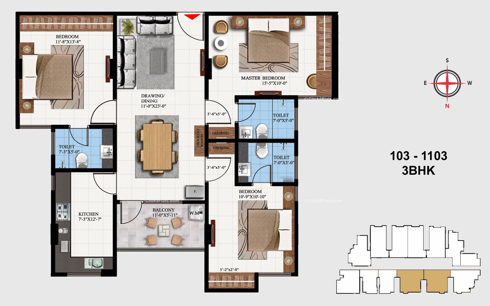 Acacia 3 BHK 