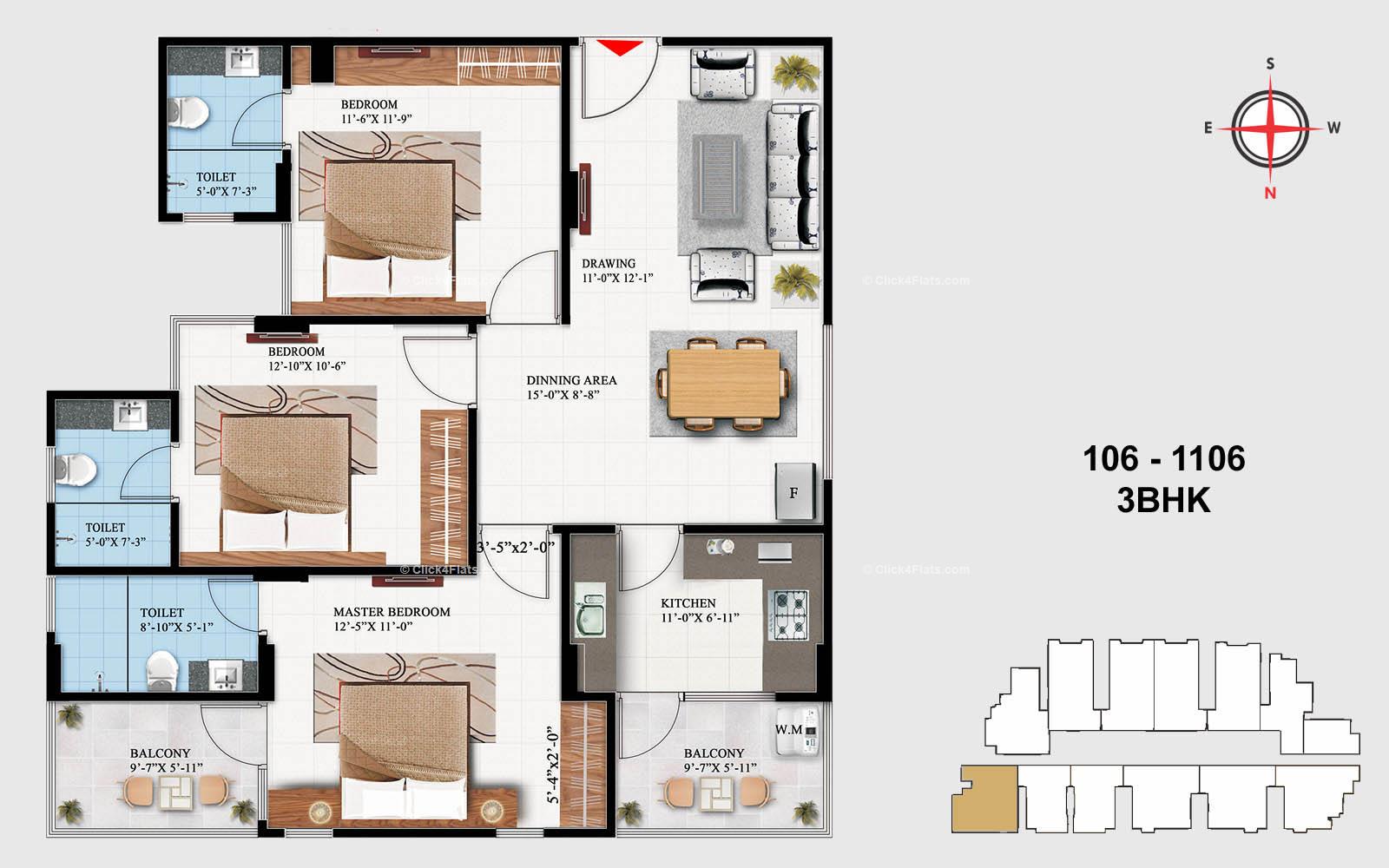 Acacia 3 BHK 