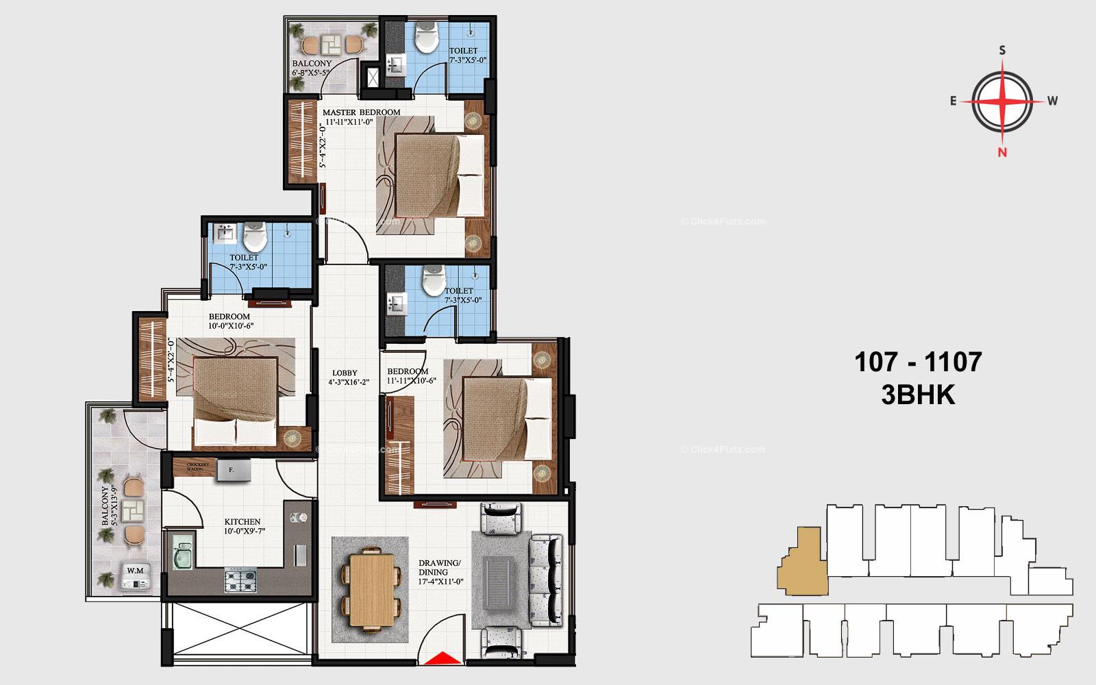 Acacia 3 BHK 