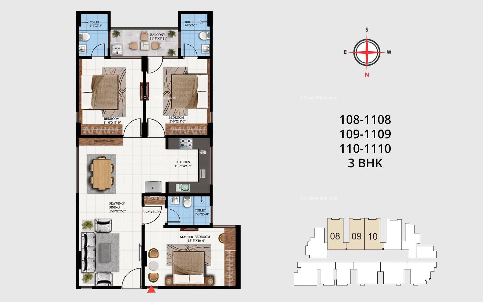 Acacia 3 BHK 