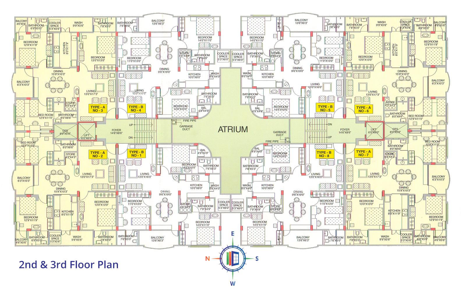 Akshat Enclave 2nd & 3rd Floor Plan