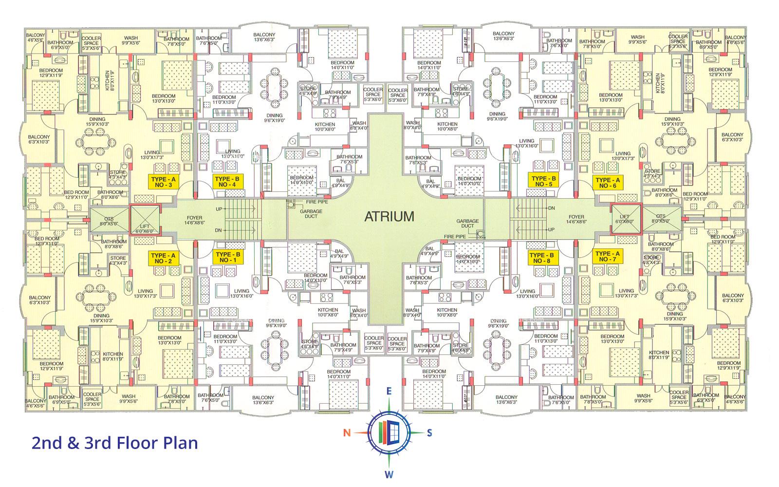 Akshat Enclave 2nd & 3rd Floor Plan