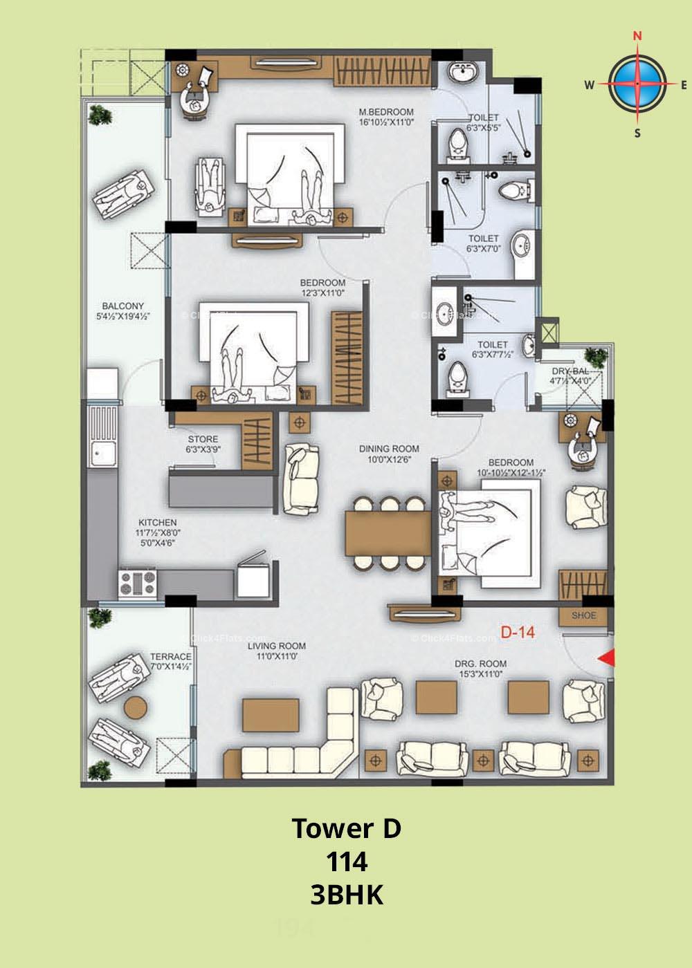 Amaltas 3 BHK 