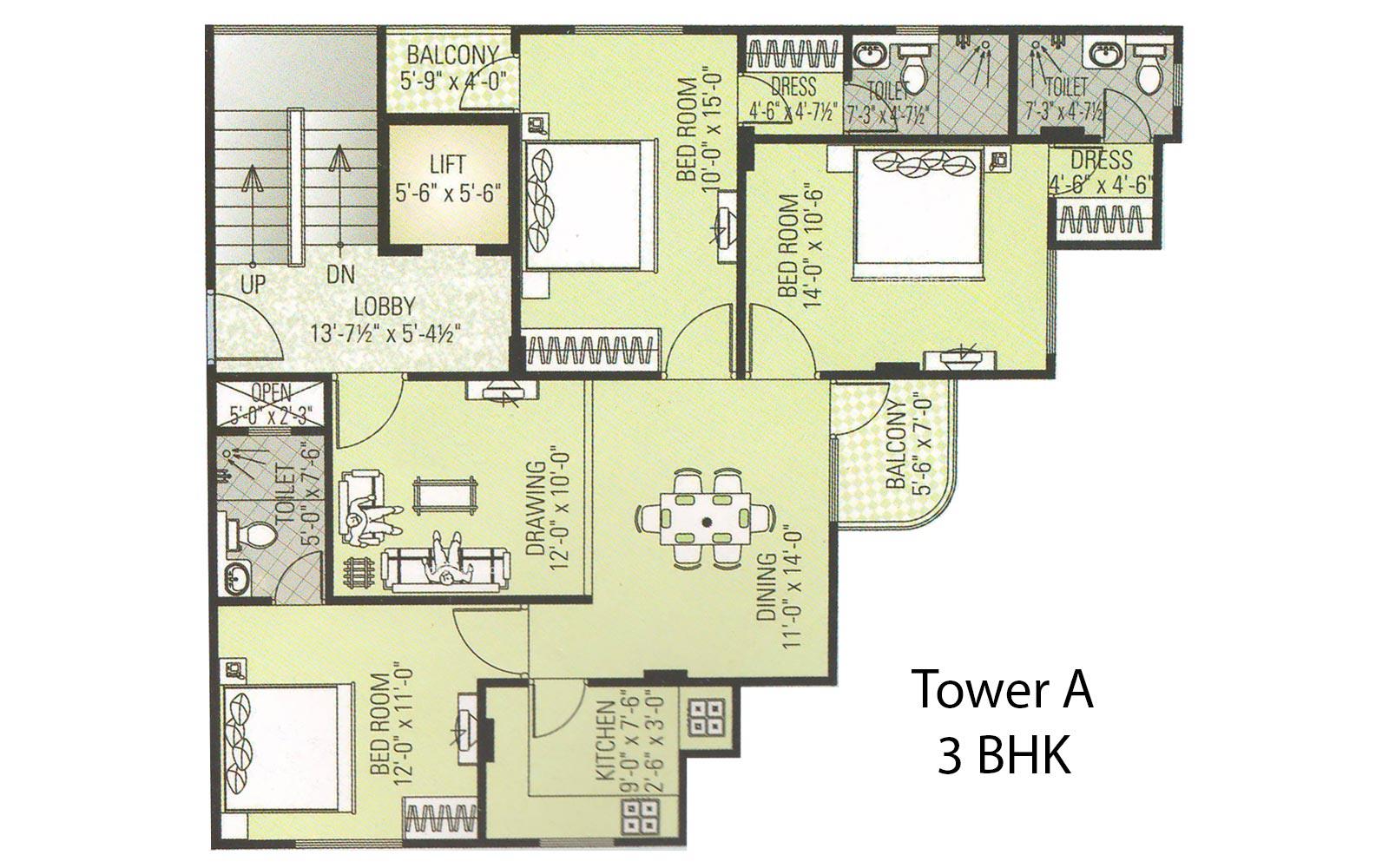 Amour Tower 3 BHK 