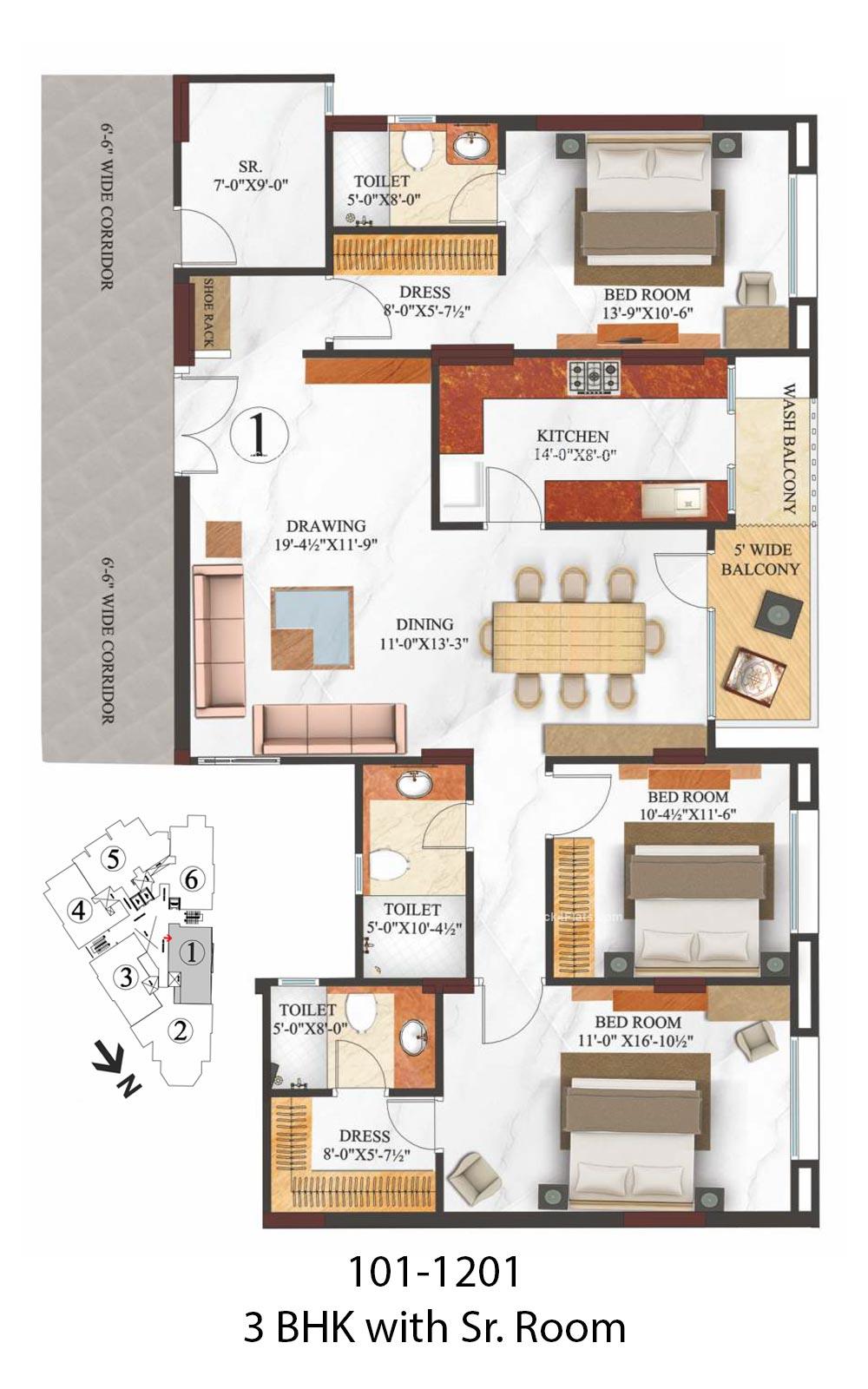 Arabella 3 BHK 