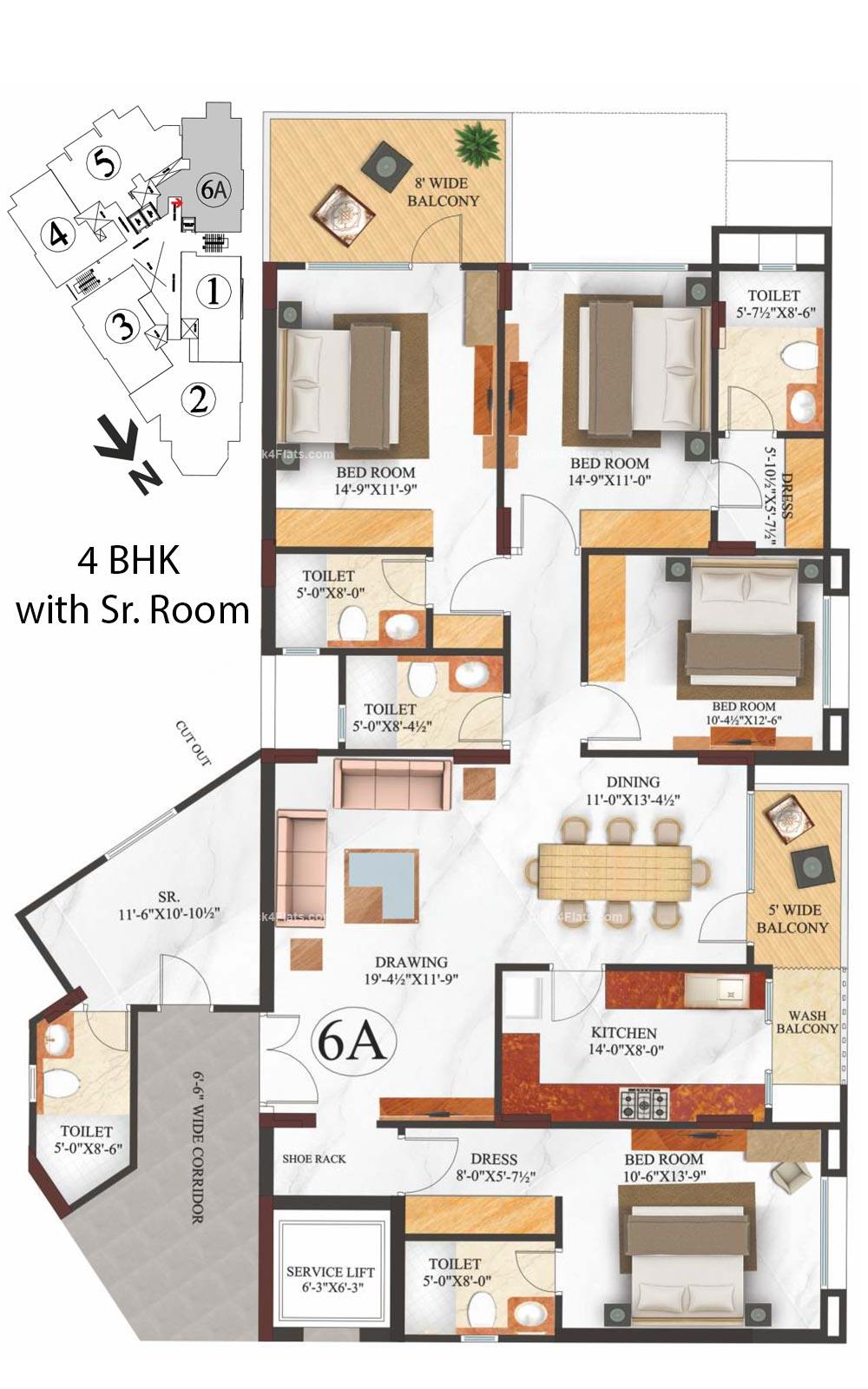 Arabella 4 BHK 