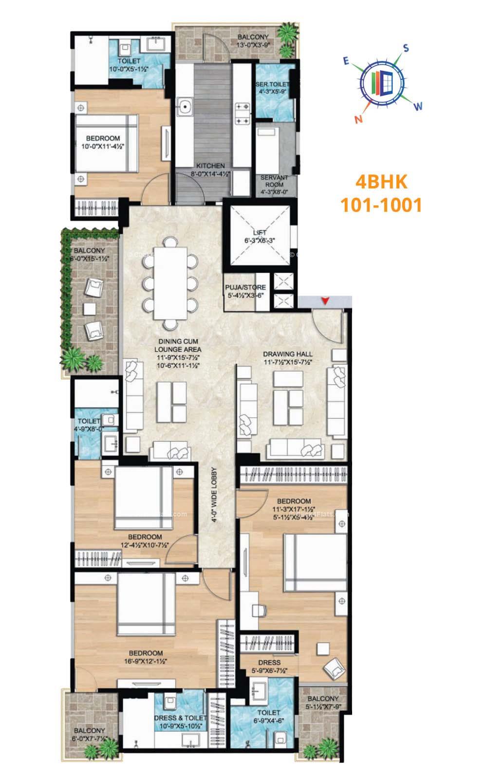 Aralyas 4 BHK 