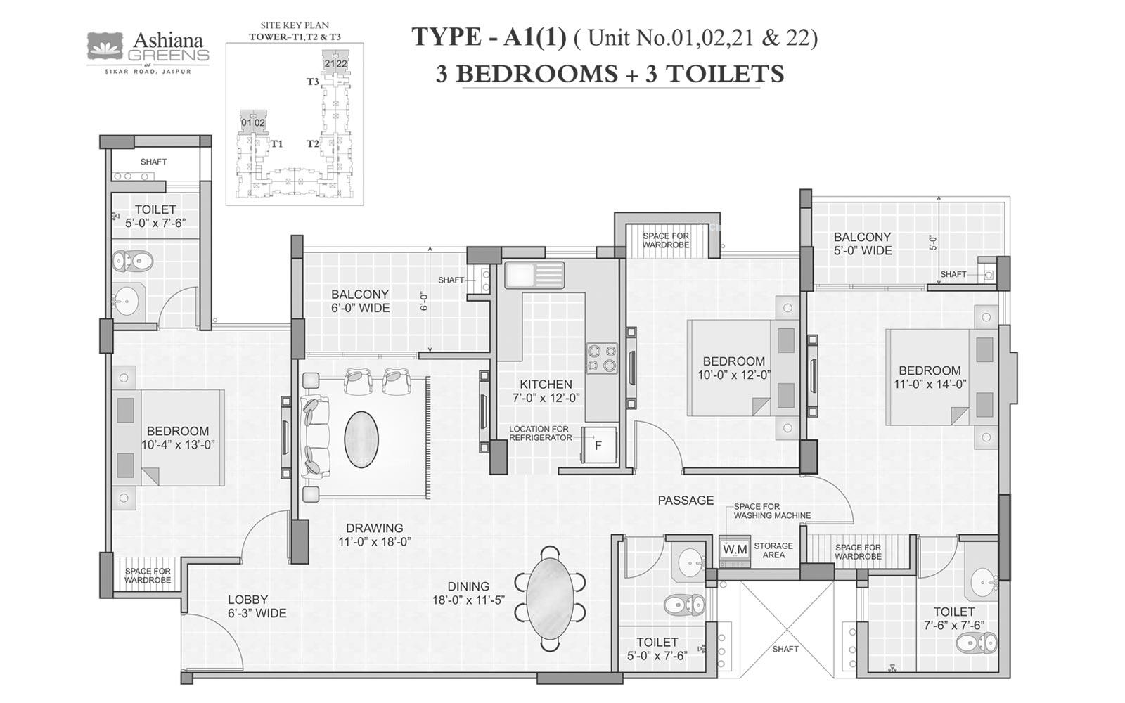 Ashiana Greens 3 BHK 