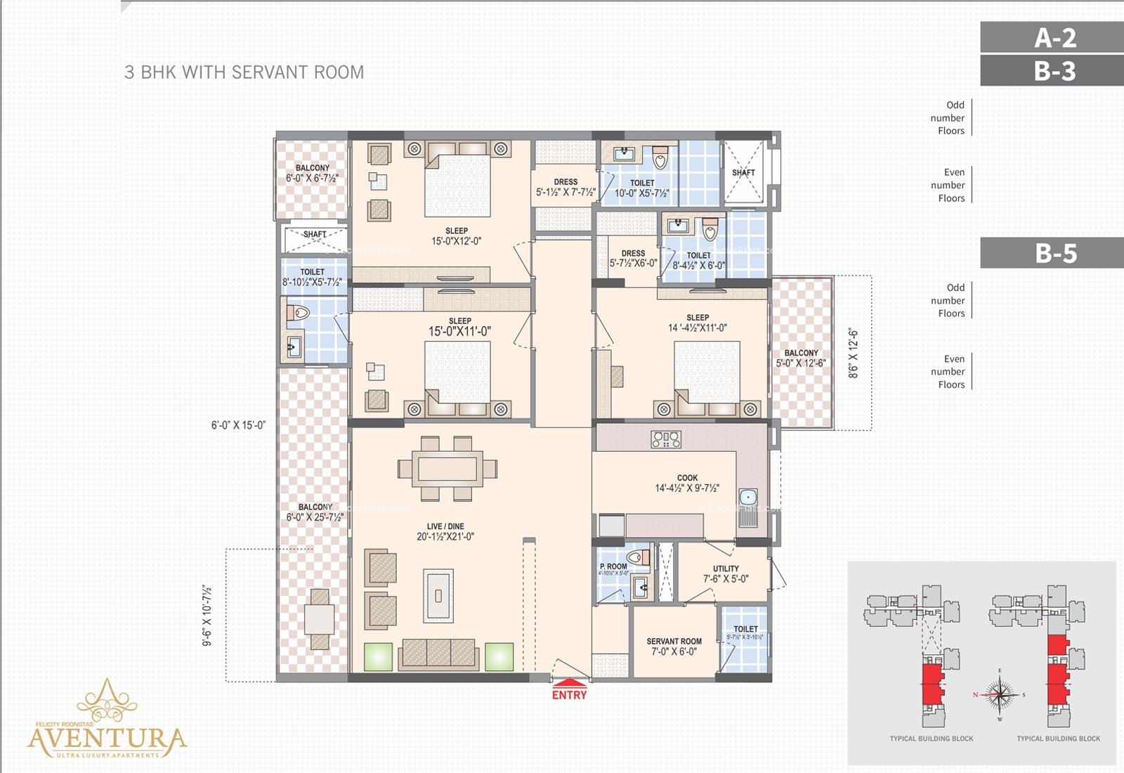 Felicity Roongtas Aventura 3 BHK 