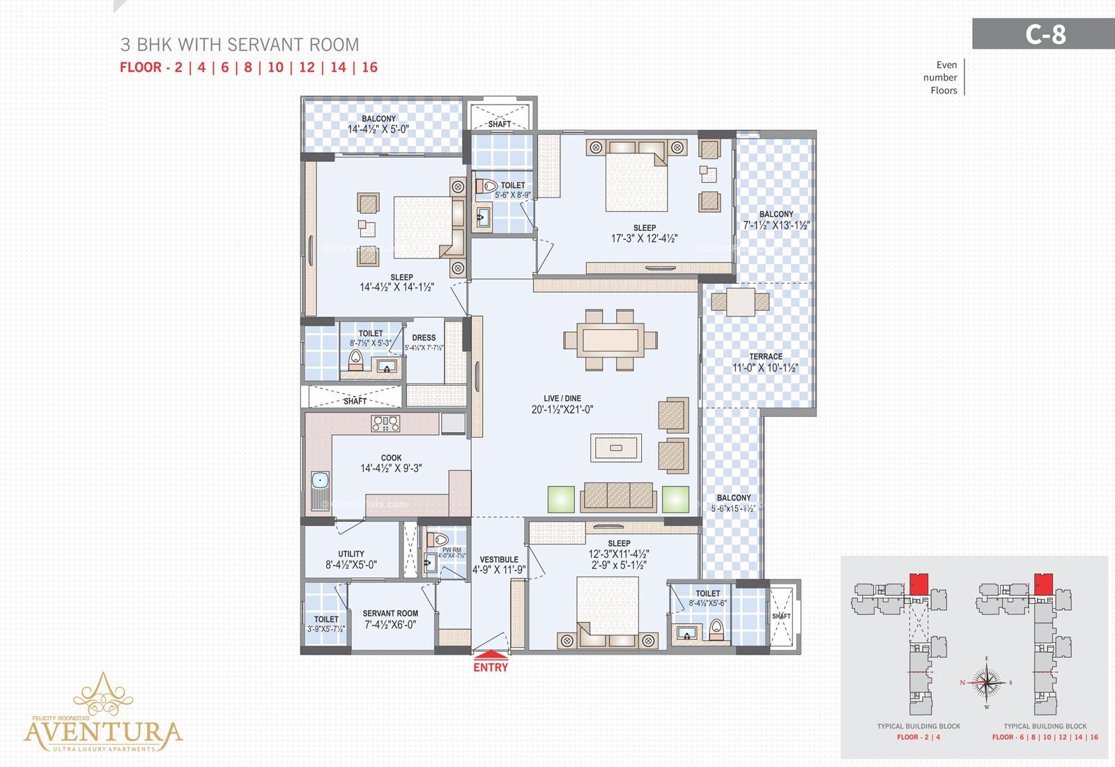 Felicity Roongtas Aventura 3 BHK 