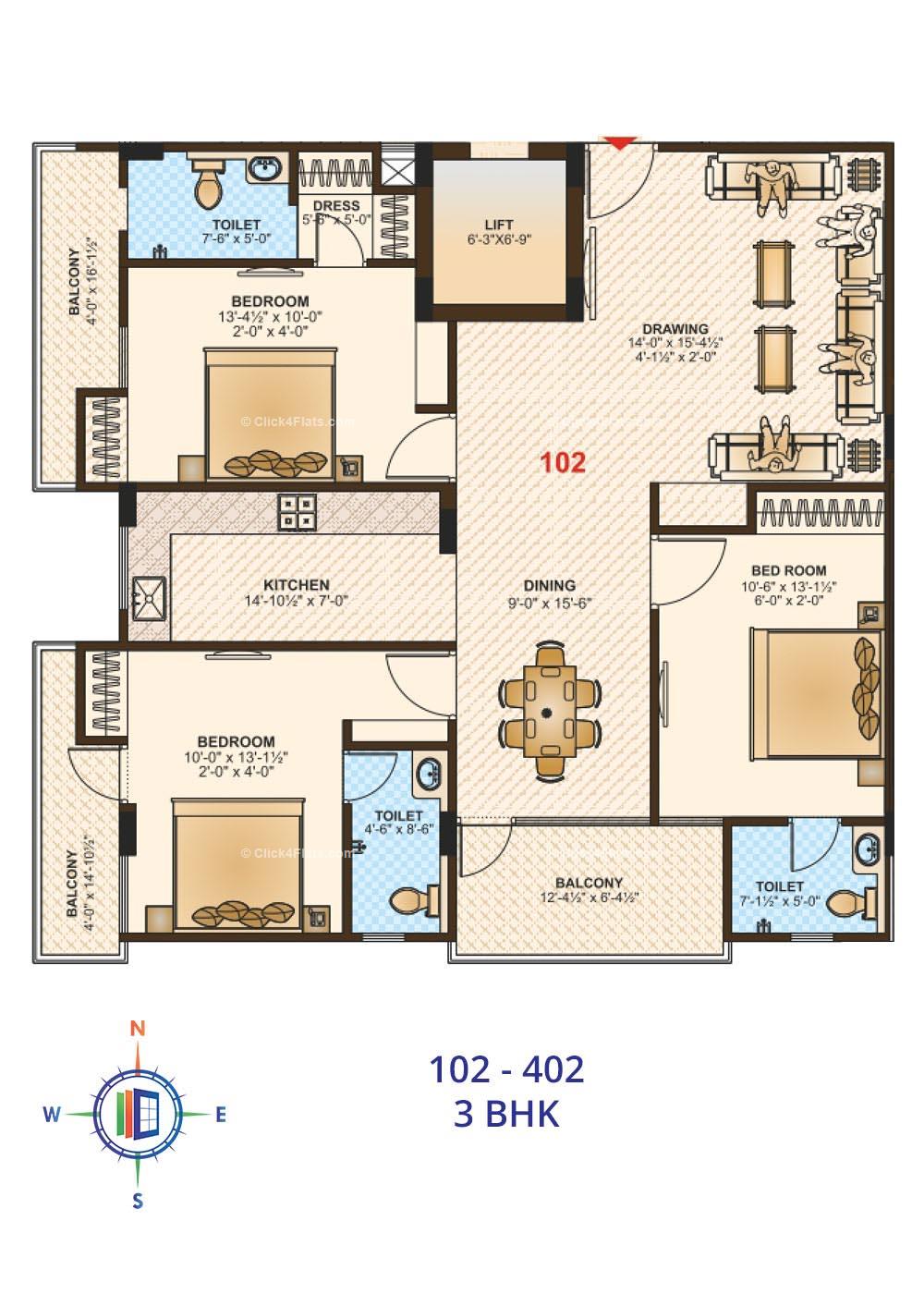 Laxmi Niwas Pearl Bellazio 3 BHK 